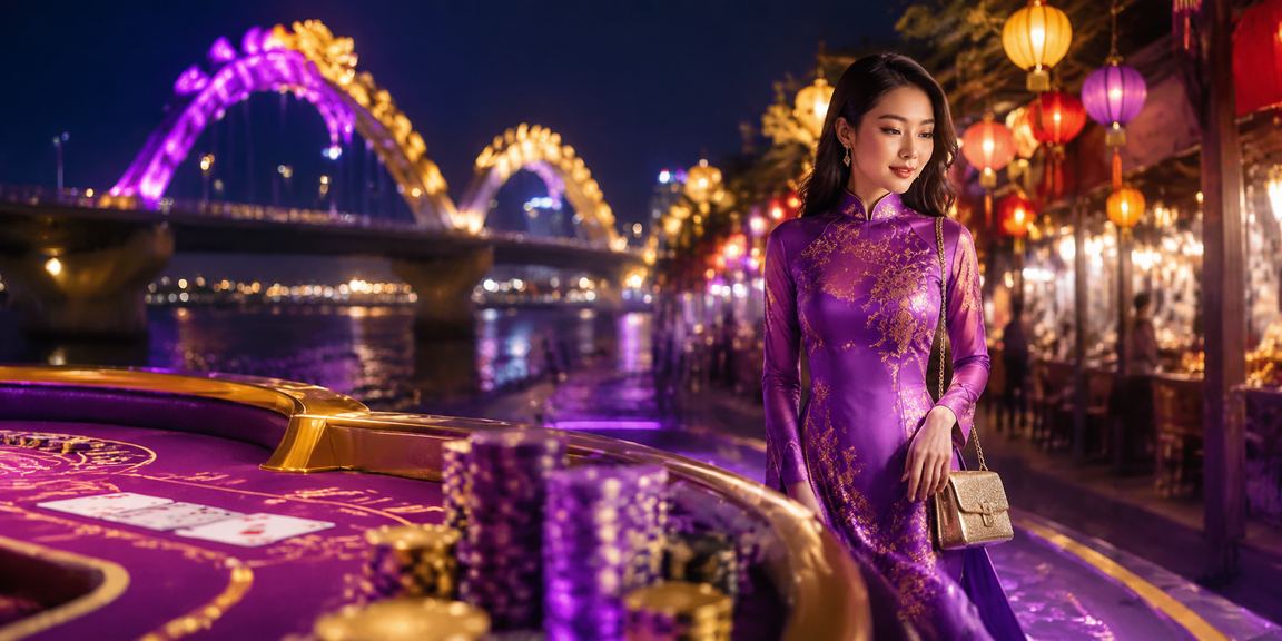 Người phụ nữ mặc áo dài tại Đà Nẵng thư giãn và chơi Baccarat trực tuyến