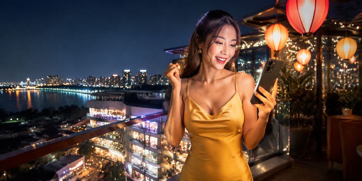 Người chơi tại Hà Nội sử dụng điện thoại di động một cách điều độ tại chợ đêm
