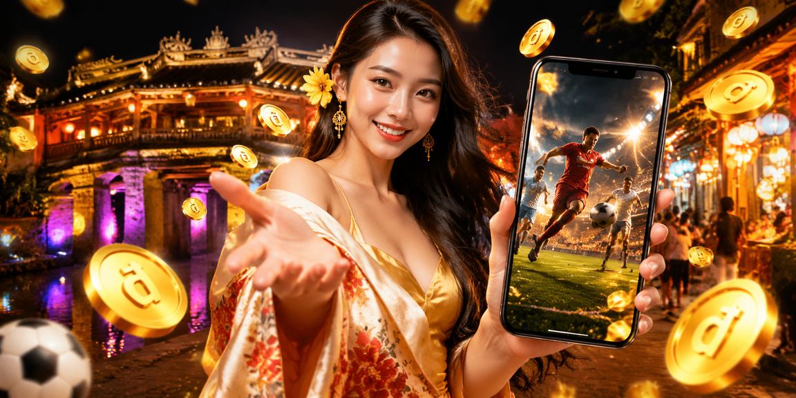 Không gian sòng bài hiện đại với đèn neon rực rỡ, mang phong cách casino cao cấp Việt Nam